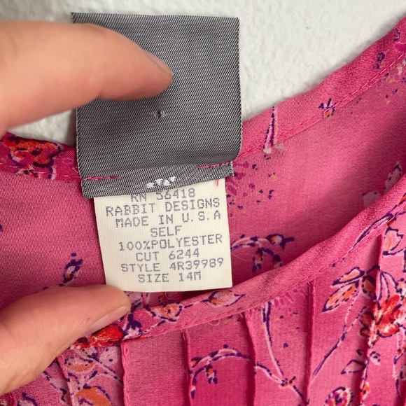 Vintage 90’s sleeveless maxi pink floral dress with tie size 14 - Picture 3 of 10